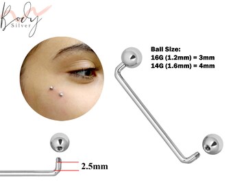 Collar Bone Piercing, Wrist Piercing - 16g 14g Surface Staple Bar - Externally Threaded Body Piercing for Nape, Face, Chest, Hips