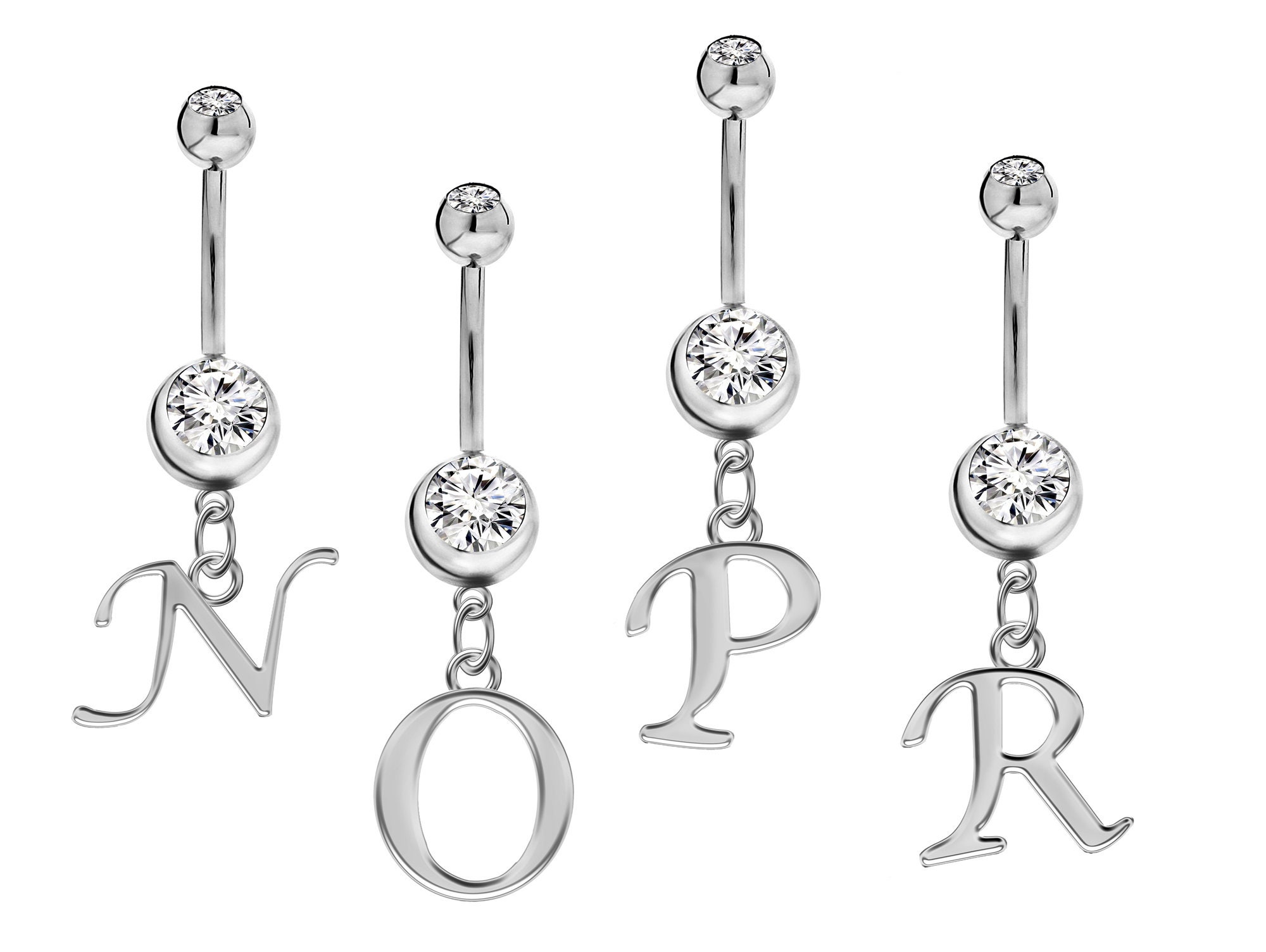 Belly Button Rings With Letters