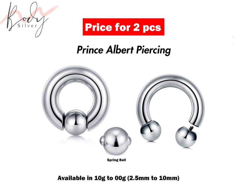 Titanium Prince Albert Piercing Horseshoe PA Ring and Captive - Etsy