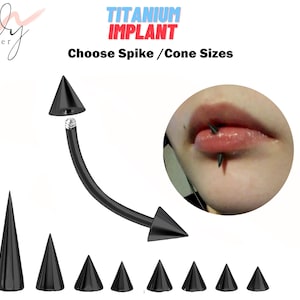 Titanium Spike Black Vertical Labret Jewellery Body Piercing Lip Jewelry Lip Ring with Custom Spike Sizes