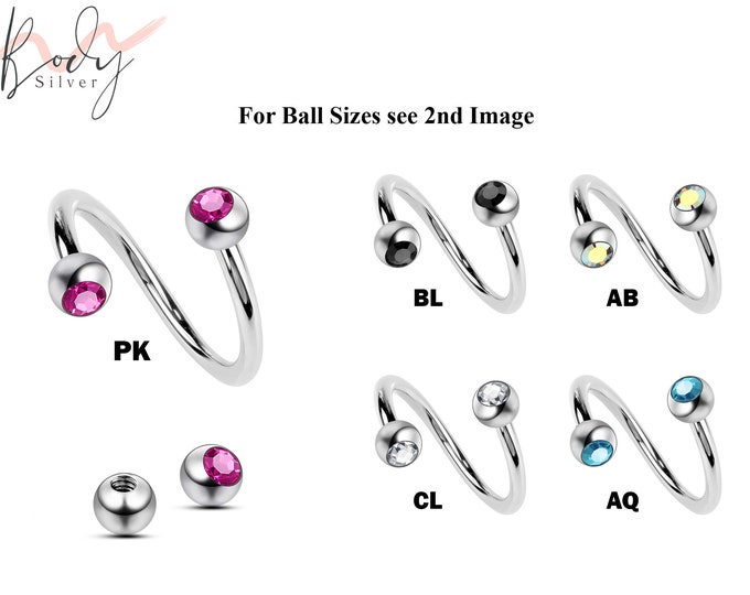 Spiral barbell lip ring deals