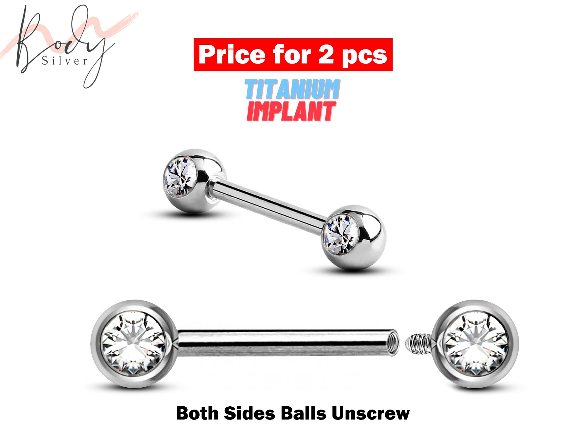 Nipple Front Face Barbell Nipple Piercing Titanium 14g Etsy