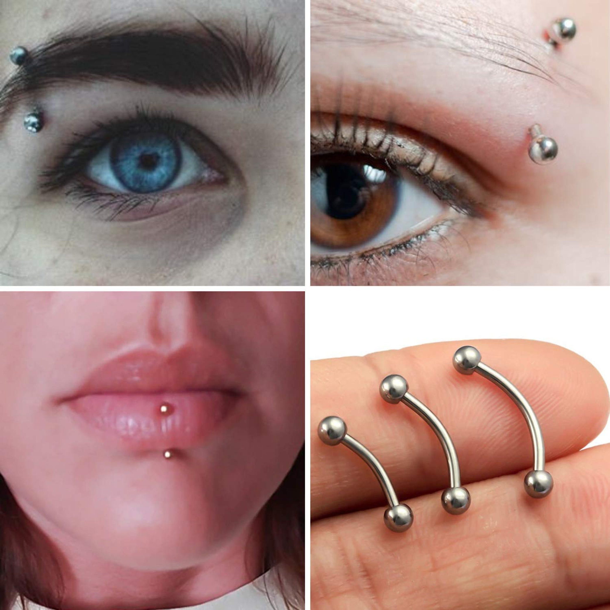 110PCS/Set Fashion Piercing Set Eyebrow Bar Lip Nose Belly Pircing  Stainless Steel Ear Studs Mixed Body Jewelry
