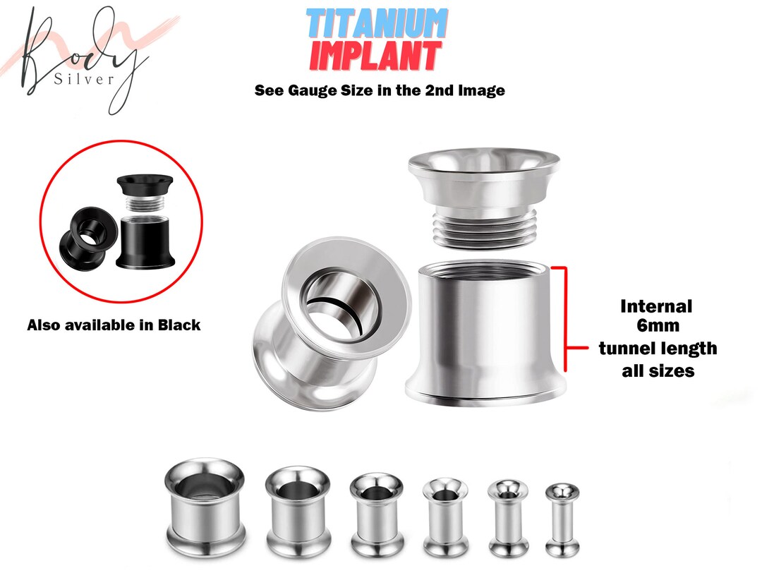 Double Flare Plugs, Ear Stretchers Titanium Steel Double Flared Tunnels