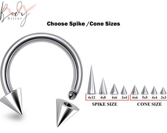 Spike Lip Piercing, Nose Ring CBB - Choose Cone / Spike Size for Piercing Stud - Body Piercing for Nipple, Lip Stud, Cartilage, Earring