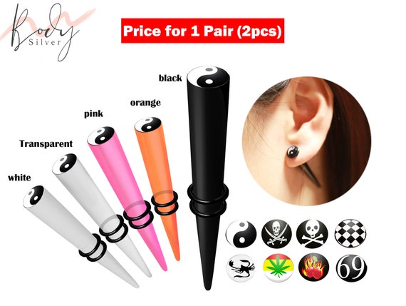 Ear Stretching Kit, Acrylic Ear Tapers 1 Pair 2pcs Taper Kit With Various  Logos and Symbol Body Jewellery -  Denmark