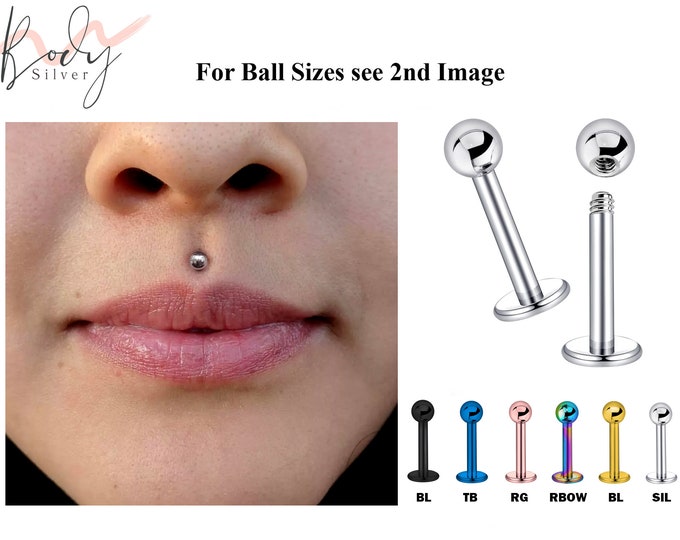 Lip Studs, Medusa Piercing Jewelry - Medusa Jewelry comes in many Colours - Body Piercing for Tragus, Cartilage, Helix, Madonna, Ashley Stud