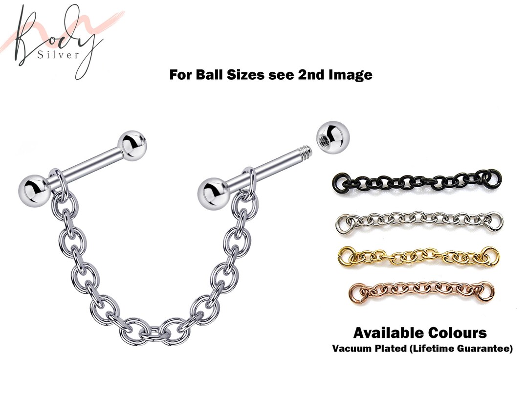 Barbell Piercing, Barbell Cartilage Helix Stud Earrings Barbell Earrings With Chain Piercing for