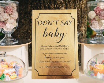 Baby Shower Board, Holz, Baby Shower Party Zubehör, Baby Shower Schild, geschlechtsneutral, Dekor für Party, Baby Shower Spiele, Individuell