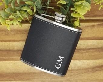 Hip Flask, Pintado sobre Superficie de cuero, Personalizado Hip Flask, Padrinos Flask, Regalo Personalizado, Papá Regalo, Mejor Amigo Regalo, Personalizado