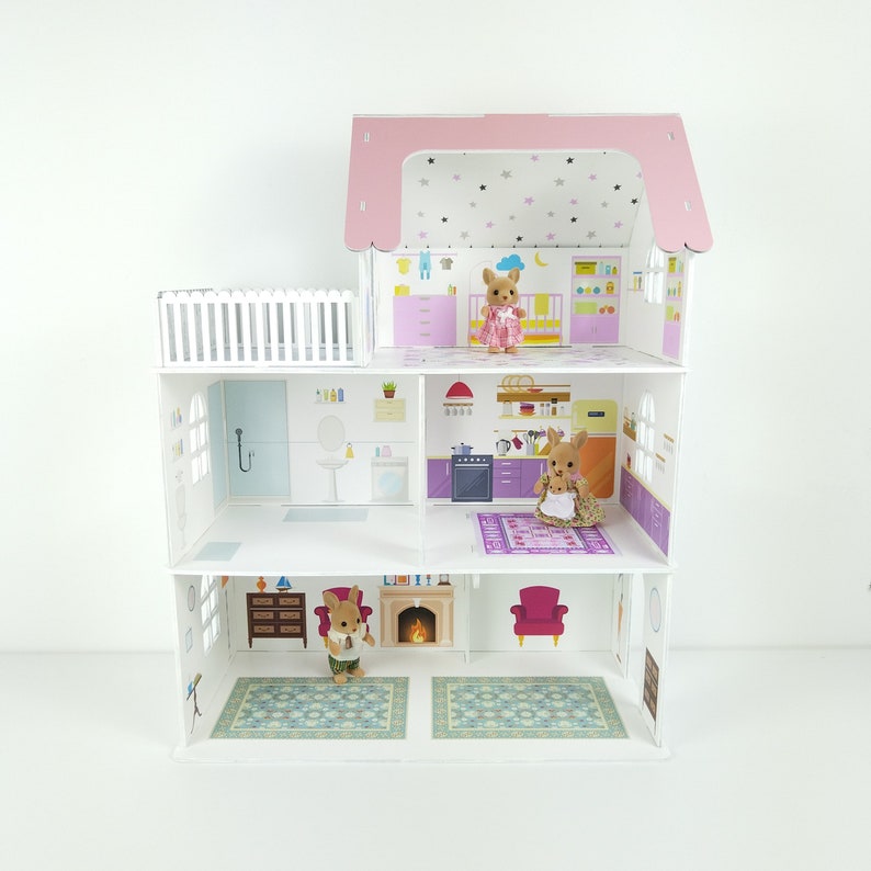 DIY Miniatur Holzhaus Bausatz Beige - Rustikales Modellhaus Zum Basteln & Sammeln