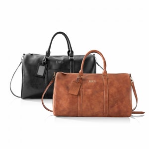 Groomsmen Travel Bag, Groomsmen Proposal Gift, Personalized Monogram Weekender Bag, Leather Duffle Bag, Groomsmen