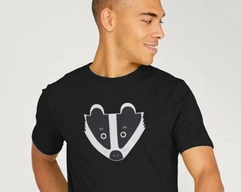 Badger t-shirt - 'Bruce' - Men's - Black - Organic, sustainable cotton - PLASTIC-FREE PACKAGING