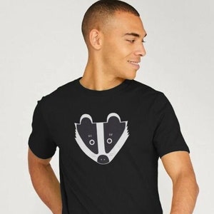 Badger t-shirt - &#39;Bruce&#39; - Men&#39;s - Black - Organic, sustainable cotton - PLASTIC-FREE PACKAGING