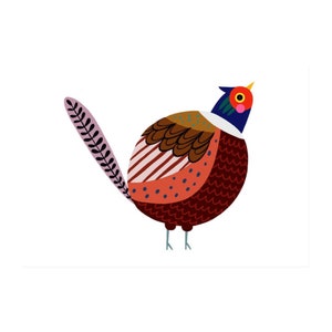 Pheasant Art Print - 'Phil' - A4 Landscape - 100% Recycled 300gsm Card From Sustainable Sources - Plastic-Free Packaging image 2