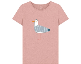 Seagull T-Shirt - Womens - Recycled -  Chips - Organic, Sustainable Cotton - Plastic-Free Materials & Packaging