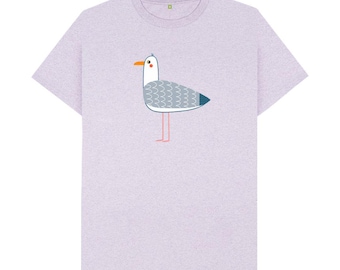 Seagull T-Shirt - Mens - Recycled -  Chips - Organic, Sustainable Cotton - Plastic-Free Materials & Packaging
