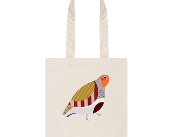 Partridge Tote Bag - 'Pearl' - Organic, Sustainable Cotton Twill - Plastic-Free Materials & Packaging