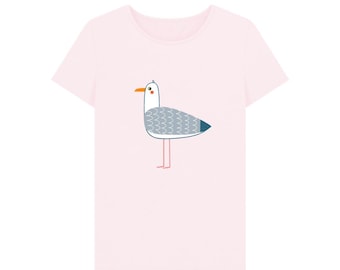Seagull T-Shirt - Womens -  Chips - Organic, Sustainable Cotton - Plastic-Free Materials & Packaging