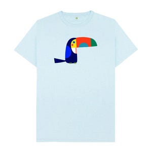Toucan t-shirt with 50% recycled fabric - &#39;Roy&#39; - Men&#39;s - Organic, sustainable cotton - PLASTIC-FREE PACKAGING
