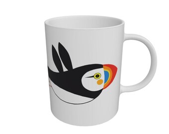 Puffin Mug - Bullseye - Vegan inks & plastic-free packaging