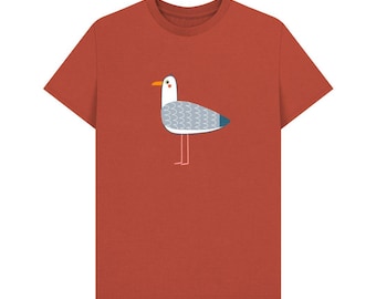 Seagull T-Shirt - Mens -  Chips - Organic, Sustainable Cotton - Plastic-Free Materials & Packaging