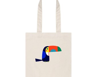 Toucan Tote Bag - 'Roy' - Organic, Sustainable Cotton Twill - Plastic-Free Materials & Packaging
