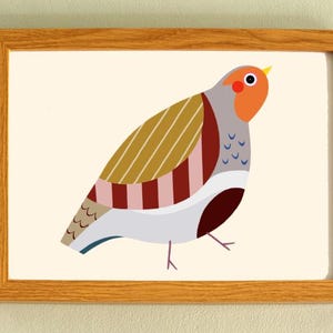 Patrijskunstprint - 'Parel' - A4 liggend - 100% gerecyclede kaart van 300 gsm van duurzame bronnen - PLASTICVRIJE VERPAKKING