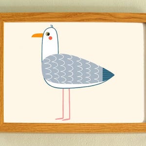 Möwe Kunstdruck - ‘Chips’ - A4 Querformat - 100% recycelte 300gsm Karte aus nachhaltigen Quellen - PLASTIKFREIE VERPACKUNG