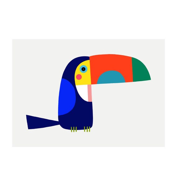 Toucan Art Print - ‘Roy’ - A4 Landscape - 100% Recycled 300gsm Card From Sustainable Sources - Plastic-Free Packaging