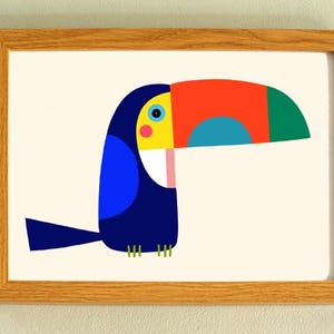 Impression d'art toucan - « Roy » - A4 paysage - 100 % carte 300 g/m² recyclée à partir de sources durables - EMBALLAGE SANS PLASTIQUE