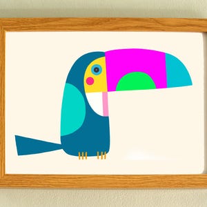 Tukan Kunstdruck - 'Psychedelic Roy' - A4 Querformat - 100% recycelte 300gsm Karte aus nachhaltigen Quellen - PLASTIKFREIE VERPACKUNG