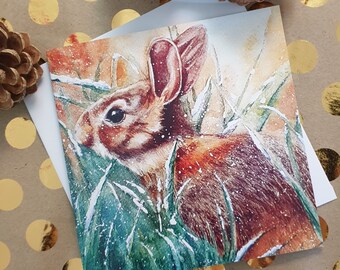 Bright Eyes | Woodland hare greeting card