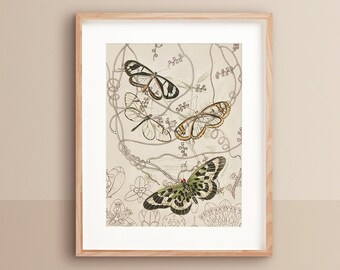 Butterfly Art | Room Decor Aesthetic | Vintage Butterfly | Butterfly Decor | Nature Paintings | Trippy Rustic Insect | Butterfly Printable