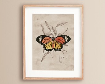 Schmetterling Illustrationen | Ästhetische Raumdekoration | Schmetterling Wandkunst | Schmetterling Kunst | Raumdekoration Ästhetisch | Schmetterling Poster