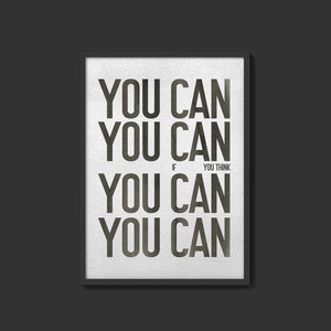 You Can If You Think You Can | Home Office Decor | Typography Art | Office Wall Art | Inspirational Quotes | Classroom Decor | Quote Art