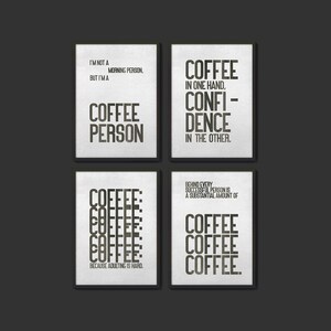Funny Office Decor | Cafe Wall Art | Gallery Wall Set | Funny Work From Home Art | Printable Wall Art | Funny Home Decor | Coffee Humor