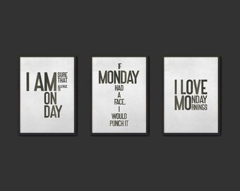 Funny Office Decor | Office Wall Art | Funny Work From Home Art | 3 Pintables | Gallery Wall Set | Printable Wall Art | Monday Humors