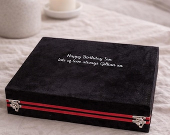 Personalizowane pudełko z czarnego aksamitu do przechowywania zestawów szachowych