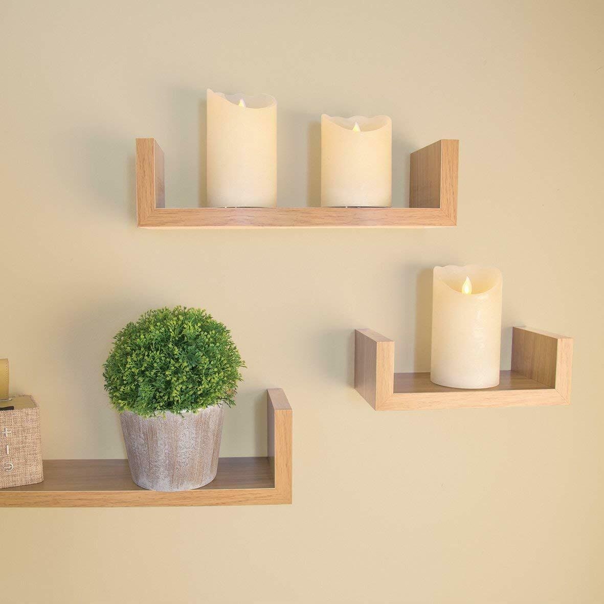 Set of 3 U Shape Floating Wall Shelves Storage Display Shelf Etsy UK