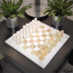 Handmade Onyx & Marble Chess Set: Stone Board Game, Home Decor