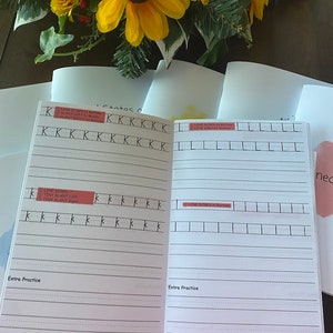 CUADERNO DE VIAJERO CON ESCRITURA A MANO (A5): Escritura a mano, Conciencia de las letras, Pre-K, Jardín de infantes, Hojas de práctica, Caligrafía