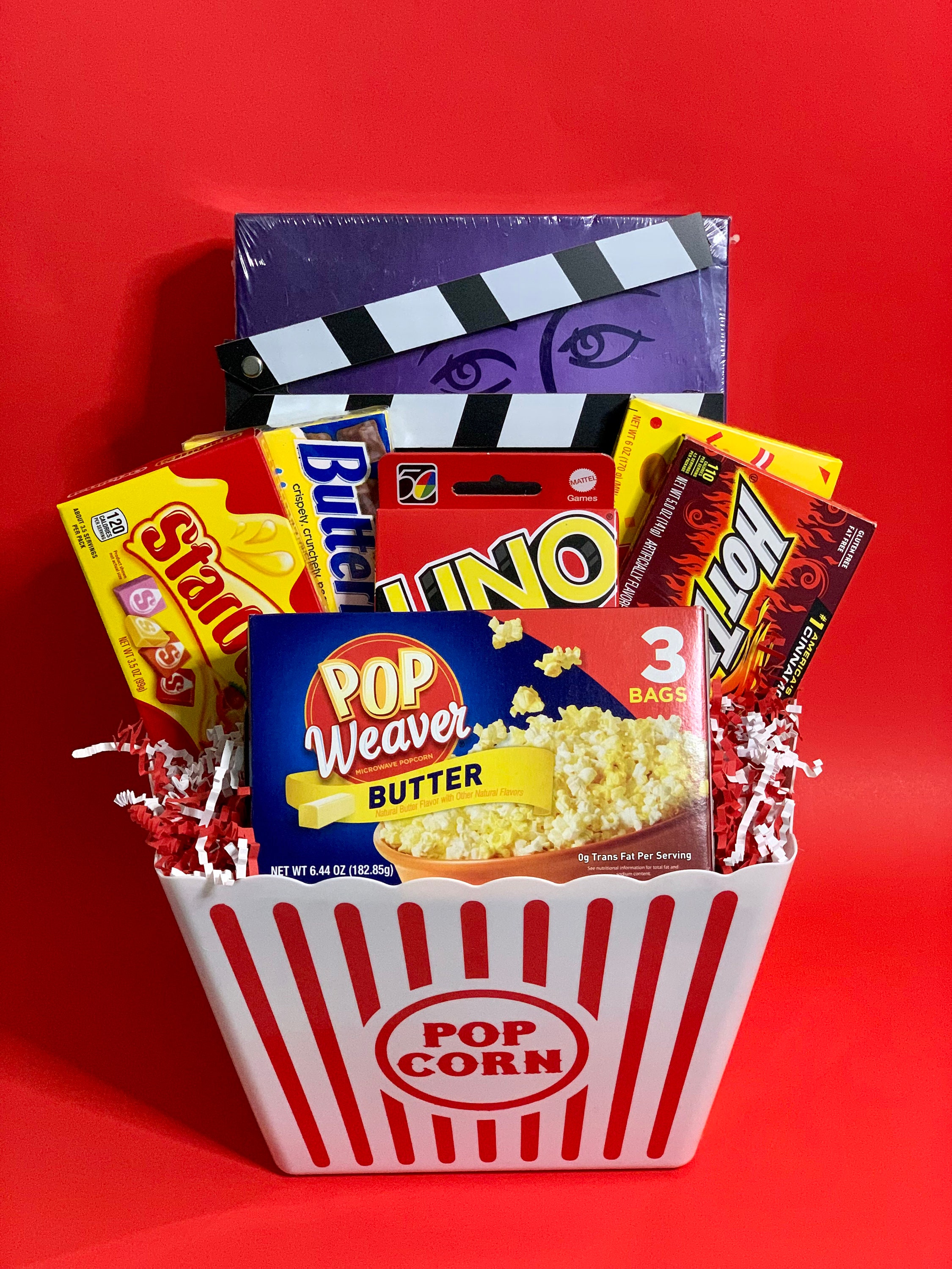 Movie Night, Family Snack Gift Box, Graduation Gift Box, Popcorn