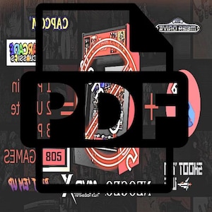 May include: A digital illustration featuring a stylized arcade cabinet with a red and white neon design. The word "PDF" is prominently displayed over the image, with other retro game-related graphics in the background.