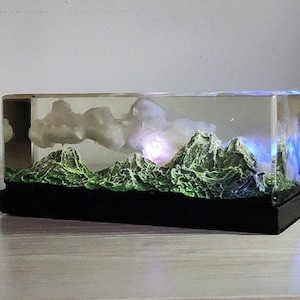 Bergen bij schemering, Resin-diorama
