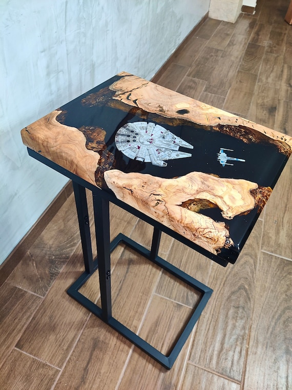 STAR WARS Live Edge Epoxy Coffee Table, Rustic Sofa Table - Etsy