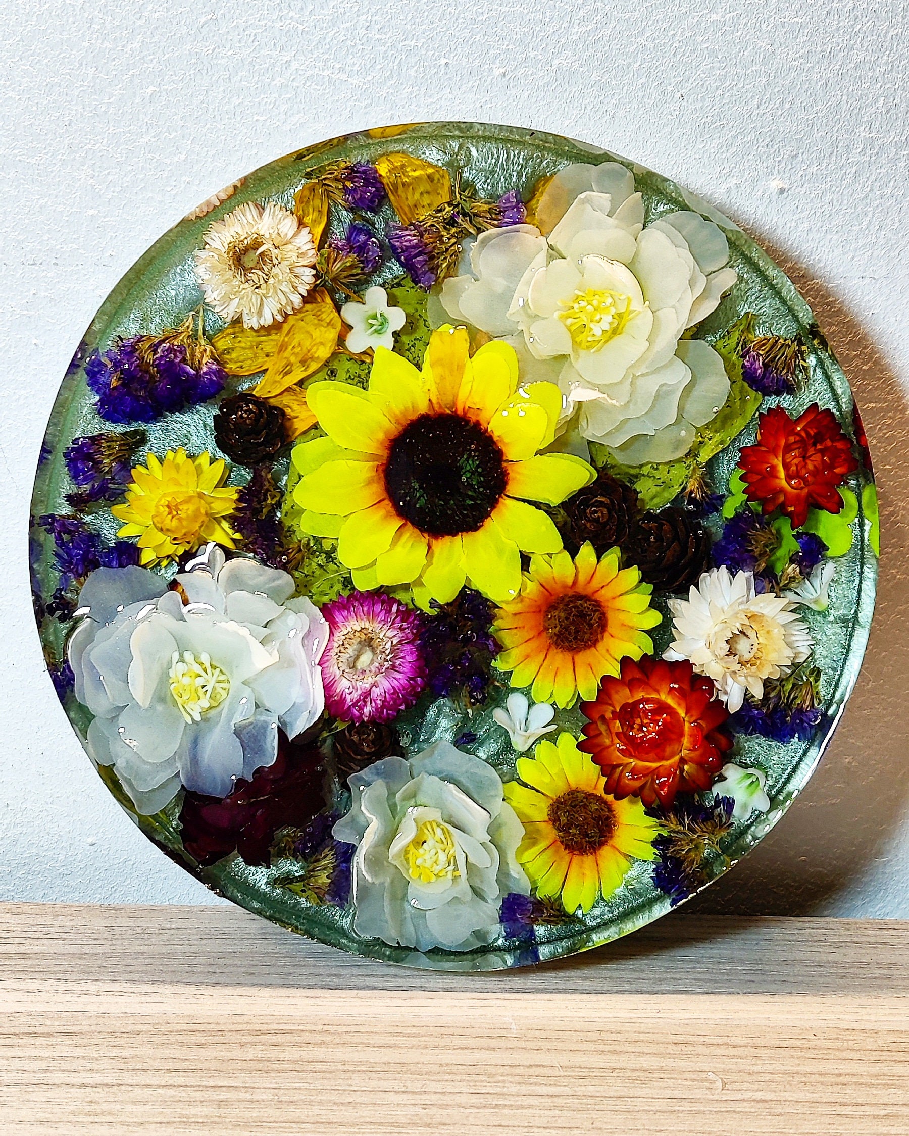 Resin Tray, Epoxy Bouquet, Wall Art With Resin Flowers, Bouquet