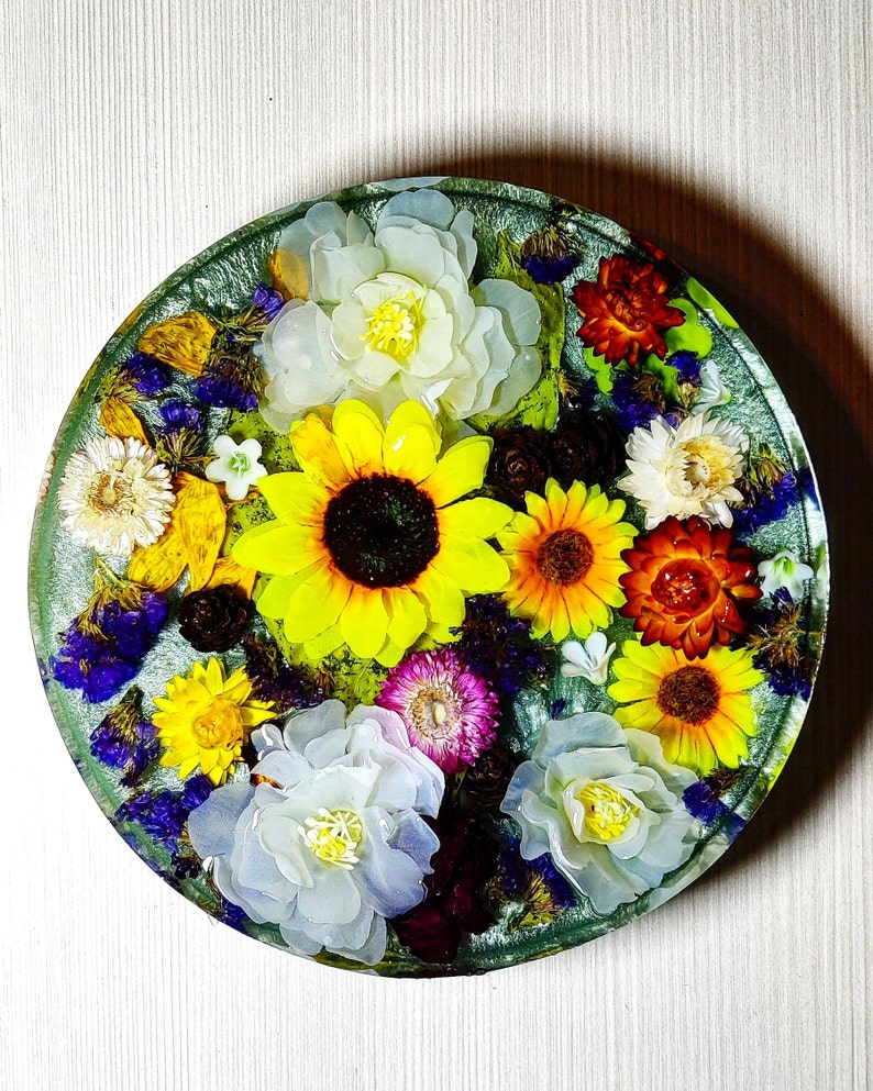 Resin Tray, Epoxy Bouquet, Wall Art With Resin Flowers, Bouquet
