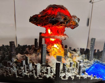 原爆樹脂ジオラマランプ、LED彫刻 - Etsy 日本