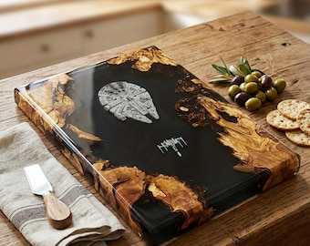 Star Wars Olive Wood Resin Cutting Board, X-wing & Millennium